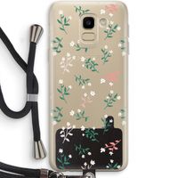 Small white flowers: Samsung Galaxy J6 (2018) Transparant Hoesje met koord