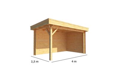 Overkapping Lisa 400 cm bij 250 cm diep Plat dak - Warentuin collection