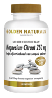Golden Naturals Magnesium citraat 250mg 180 Vegetarische capsules