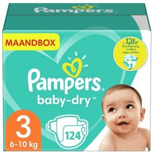 Pampers Baby-Dry Maat 3, 31 Luiers, Tot 12 Uur Bescherming, 6-10kg