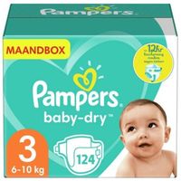 Pampers Baby-Dry Maat 3, 31 Luiers, Tot 12 Uur Bescherming, 6-10kg - thumbnail