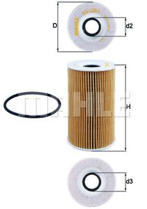 Oliefilter MAHLE, Diameter (mm)65mm, u.a. für Porsche