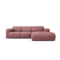 Windsor & Co Lola Hoekbank met Chaise Longue Rechts - Fluweel - Roze