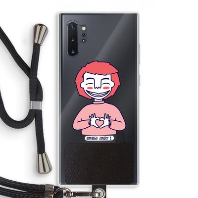 Hartje: Samsung Galaxy Note 10 Plus Transparant Hoesje met koord