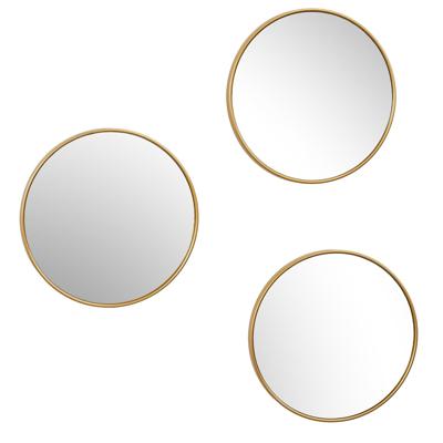 Home deco factory wandspiegel Toronto - 3 stuks - goud - D26 cm
