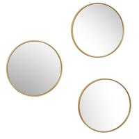 Home deco factory wandspiegel Toronto - 3 stuks - goud - D26 cm