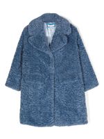 Monnalisa manteau texturé à simple boutonnage - Bleu