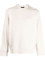 Emporio Armani logo-embossed cotton sweatshirt - Tons neutres