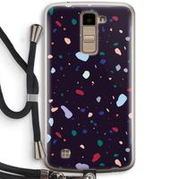 Dark Rounded Terrazzo: LG K10 (2016) Transparant Hoesje met koord