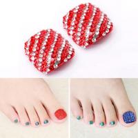 2 stuks Crystal nep Nail Art Tips Rhinestone volledige dekking teennagels Decals stickers (NO: 09)