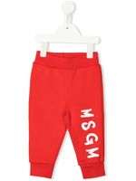 MSGM Kids pantalon de jogging à logo imprimé - Rouge - thumbnail