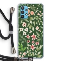 Botanical green sweet flower heaven: Samsung Galaxy A32 4G Transparant Hoesje met koord
