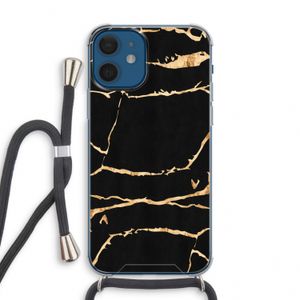 Gouden marmer: iPhone 12 mini Transparant Hoesje met koord