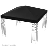 Paviljoen Vervangend Dak Zonnescherm met Klittenband 300 x 300 cm Zwart