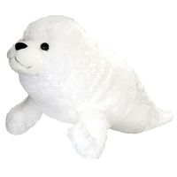 Pluche witte knuffel zeehond 76 cm - thumbnail