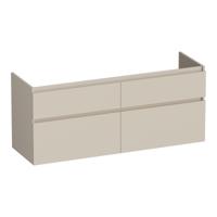 Brauer Delight - Onderkast - 120 cm - met 4 Softclose Lades Greeploos en 2 Sifon Uitsparingen - Mat Beige