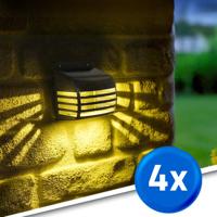 Zwarte solar wandlamp stripe op zonne-energie set van 4