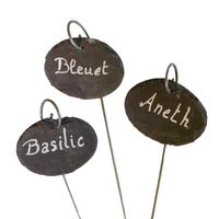 Plantetiketten/plantenlabels - 12x - leisteen - 40 cm - hangetiketten