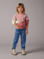Paperbag jeans meisjes zakken hartjes middenblauw