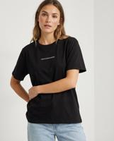 Msch Copenhagen Mschterina Organic Small Logo Tee T-shirts Black/white