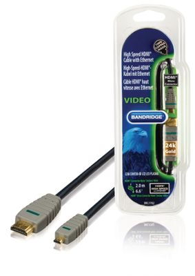 High Speed HDMI kabel met Ethernet HDMI-Connector - HDMI Micro-Connector Male 2.00 m Blauw