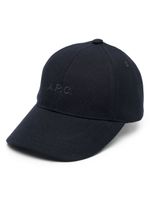 A.P.C. casquette en coton à logo brodé - Bleu - thumbnail