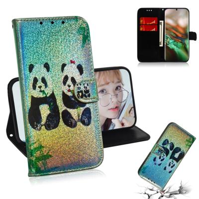 Gekleurde tekening patroon kleurrijke magnetische Buckle horizontale Flip PU lederen draagtas met houder & kaartsleuven & portemonnee & Lanyard voor G