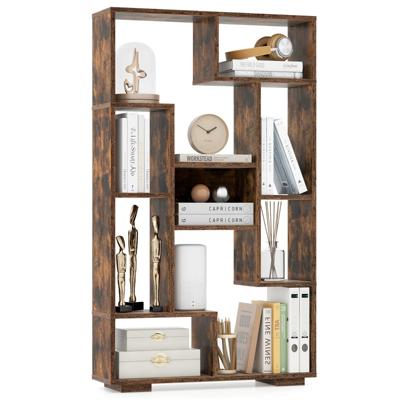 Modern Boekenrek met Open Planken & Kantelbeveiliging Geometrisch Multifunctioneel rek Bruin