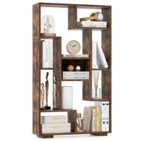 Modern Boekenrek met Open Planken & Kantelbeveiliging Geometrisch Multifunctioneel rek Bruin