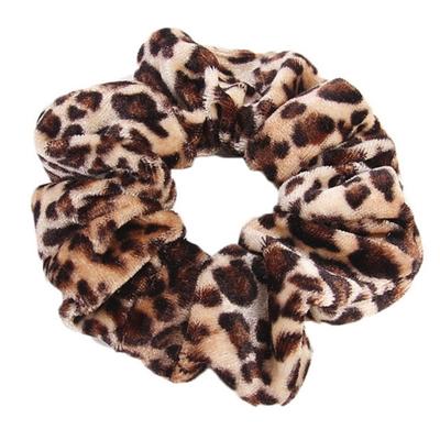 2 PC'S Velvet Leopard haar ring goud fluweel hoofdband Flanel haar band hairball haar Pocket bloem (fijne luipaard print)