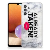 Samsung Galaxy A32 4G | A32 5G Enterprise Editie | Siliconen hoesje | met naam Already Taken White