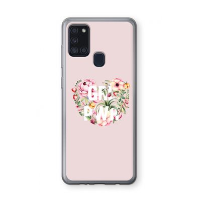 GRL PWR Flower: Samsung Galaxy A21s Transparant Hoesje