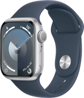 Apple Watch Series 9 41 mm Digitaal 352 x 430 Pixels Touchscreen Zilver Wifi GPS - thumbnail