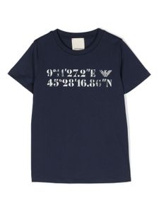 Emporio Armani Kids t-shirt en coton à imprimé graphique - Bleu