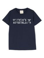 Emporio Armani Kids t-shirt en coton à imprimé graphique - Bleu