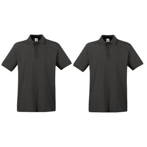 2-Pack maat 3XL grote maat donker grijs poloshirt premium van katoen voor heren 3XL