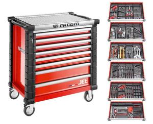 Facom Gereedschapswagen 9 laden, met 8 gevulde laden - Rood - JETCM215BNL