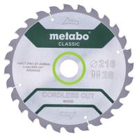 Metabo Accessoires Cirkelzaagblad | "Cordless Cut Classic" | 216x30mm | Z28 WZ 5° - 628284000