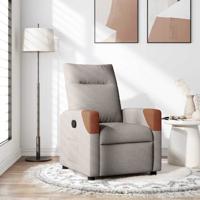 Fauteuil verstelbaar stof taupe - thumbnail