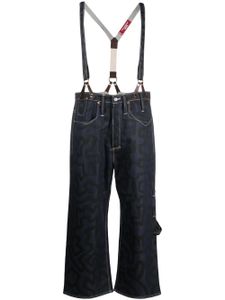 Junya Watanabe MAN pantalon droit à imprimé abstrait - Bleu