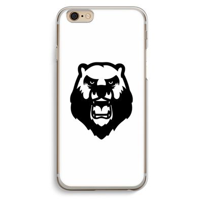 Angry Bear (white): iPhone 6 / 6S Transparant Hoesje