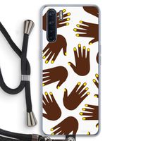 Hands dark: Oppo A91 Transparant Hoesje met koord
