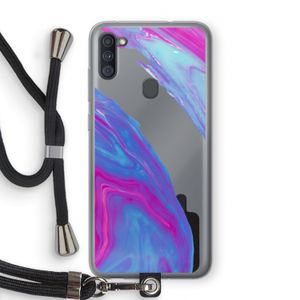 Zweverige regenboog: Samsung Galaxy A11 Transparant Hoesje met koord