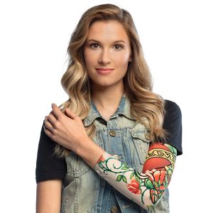 Carnaval verkleed mouwen - Tattoo sleeves roses/love tribal - getatoeerde armen - volwassenen