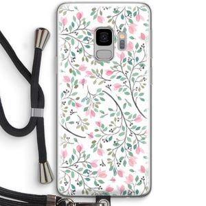 Sierlijke bloemen: Samsung Galaxy S9 Transparant Hoesje met koord