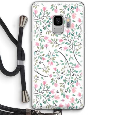 Sierlijke bloemen: Samsung Galaxy S9 Transparant Hoesje met koord