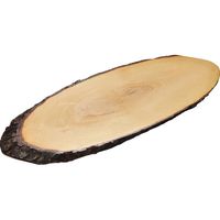 1x Ovale grote boomstam/boomschors houten serveerplanken 20 x 50-59 cm - Serveerplanken - thumbnail