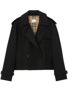 Burberry trench crop à boutonnière croisée - Noir