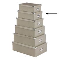 5Five Opbergdoos/box - 2x - beige - L32 x B21,5 x H12 - Stevig karton - Crocobox