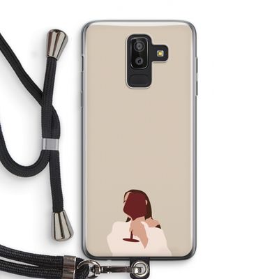 I drink wine: Samsung Galaxy J8 (2018) Transparant Hoesje met koord